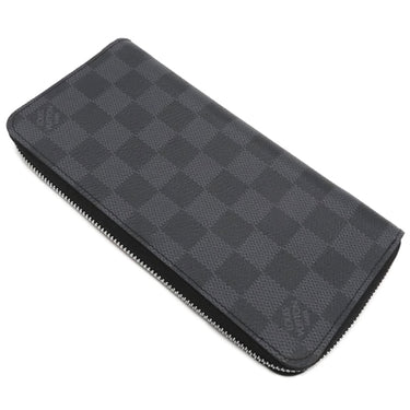 ルイヴィトン LOUIS VUITTON ジッピー ウォレット ヴェルティカル N63095 ダミエグラフィット ダミエグラフィットキャンバス 長財布 シルバー金具 黒 グレー ラウンドファスナー
