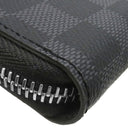ルイヴィトン LOUIS VUITTON ジッピー ウォレット ヴェルティカル N63095 ダミエグラフィット ダミエグラフィットキャンバス 長財布 シルバー金具 黒 グレー ラウンドファスナー