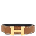 エルメス HERMES ミニコンスタンス Ｈ 75 ゴールド×ブラック クシュベル ボックスカーフ ＃72 ベルト ゴールド金具 リバーシブル