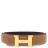 エルメス HERMES ミニコンスタンス Ｈ 75 ゴールド×ブラック クシュベル ボックスカーフ ＃72 ベルト ゴールド金具 リバーシブル