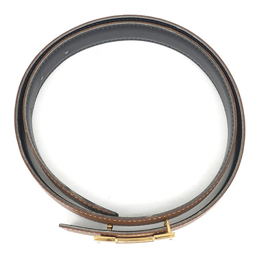 エルメス HERMES ミニコンスタンス Ｈ 75 ゴールド×ブラック クシュベル ボックスカーフ ＃72 ベルト ゴールド金具 リバーシブル