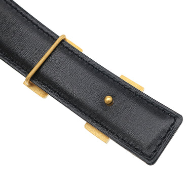 エルメス HERMES ミニコンスタンス Ｈ 75 ゴールド×ブラック クシュベル ボックスカーフ ＃72 ベルト ゴールド金具 リバーシブル