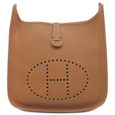 エルメス HERMES エヴリン1 GM ゴールド トリヨンクレマンス ショルダーバッグ シルバー金具 茶