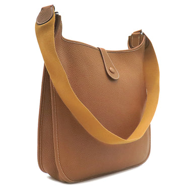 エルメス HERMES エヴリン1 GM ゴールド トリヨンクレマンス ショルダーバッグ シルバー金具 茶