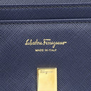 サルヴァトーレ・フェラガモ Salvatore Ferragamo ガンチーニ 二つ折り 224633 ブルー カーフ 長財布 ゴールド金具 青