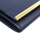 サルヴァトーレ・フェラガモ Salvatore Ferragamo ガンチーニ 二つ折り 224633 ブルー カーフ 長財布 ゴールド金具 青