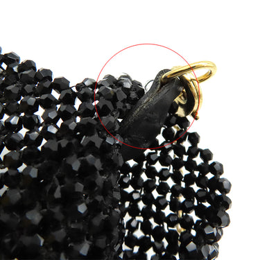 フェンディ FENDI ピコ バゲット 7AR906ADC8F0KUR ブラック ビーズ GP ポーチ ゴールド金具 黒 AirPodsホルダー