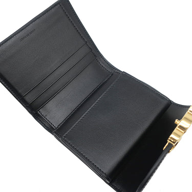 セリーヌ CELINE スモール フラップウォレット トリオンフ 10D783DPV38NO ブラック カーフ 三つ折り財布 ゴールド金具 黒