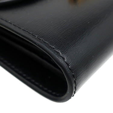 セリーヌ CELINE スモール フラップウォレット トリオンフ 10D783DPV38NO ブラック カーフ 三つ折り財布 ゴールド金具 黒