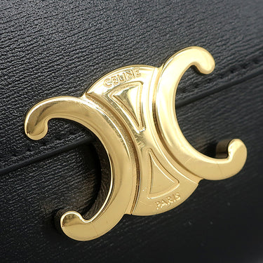 セリーヌ CELINE スモール フラップウォレット トリオンフ 10D783DPV38NO ブラック カーフ 三つ折り財布 ゴールド金具 黒