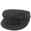 シャネル CHANEL ダイヤステッチ キャスケット ブラック シルク ビスコース ポリアミド エラスタン 14038 キャスケット 帽子 黒 ココマーク