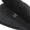 シャネル CHANEL ダイヤステッチ キャスケット ブラック シルク ビスコース ポリアミド エラスタン 14038 キャスケット 帽子 黒 ココマーク