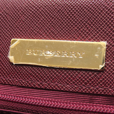 バーバリー BURBERRY ノバチェック ワンショルダー バッグ ベージュ×ワインレッド キャンバス レザー ショルダーバッグ ゴールド金具 薄茶 赤 肩掛け チェック柄