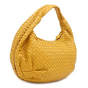 ボッテガヴェネタ BOTTEGA VENETA ホーボー イエロー レザー ハンドバッグ ガンメタル金具 黄色 肩掛け ワンショルダー
