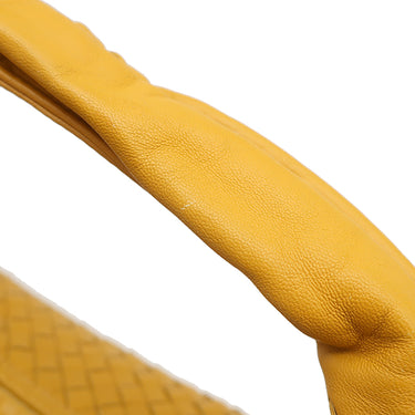 ボッテガヴェネタ BOTTEGA VENETA ホーボー イエロー レザー ハンドバッグ ガンメタル金具 黄色 肩掛け ワンショルダー