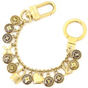 ルイヴィトン LOUIS VUITTON ポルトクレ シェンヌ パスティーユ M65386 ブラウン GP エナメル キーホルダー ゴールド金具 茶 LVロゴ キーリング