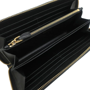 プラダ PRADA メタルロゴ ラウンドファスナー 1ML506 NERO サフィアーノレザー 長財布 ゴールド金具 黒 SAFFIANO METAL