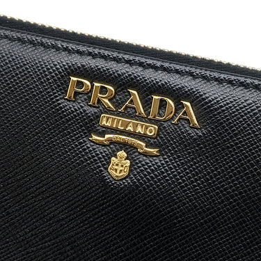 プラダ PRADA メタルロゴ ラウンドファスナー 1ML506 NERO サフィアーノレザー 長財布 ゴールド金具 黒 SAFFIANO METAL