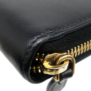 プラダ PRADA メタルロゴ ラウンドファスナー 1ML506 NERO サフィアーノレザー 長財布 ゴールド金具 黒 SAFFIANO METAL