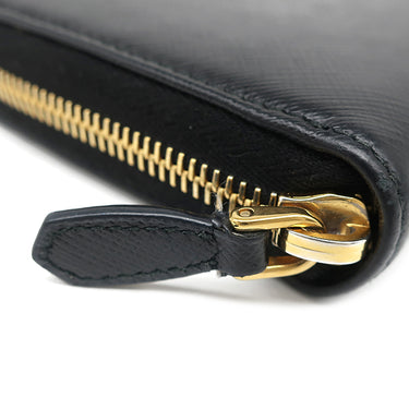 プラダ PRADA メタルロゴ ラウンドファスナー 1ML506 NERO サフィアーノレザー 長財布 ゴールド金具 黒 SAFFIANO METAL