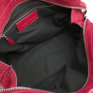 バレンシアガ BALENCIAGA ザ ジャイアント ミッドデイ 207806 レッド レザー ハンドバッグ シルバー金具 エディターズバッグ 赤