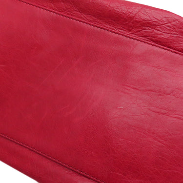 バレンシアガ BALENCIAGA ザ ジャイアント ミッドデイ 207806 レッド レザー ハンドバッグ シルバー金具 エディターズバッグ 赤