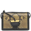 ロエベ LOEWE バルセロナ スモール ベージュ×ブラック パイソン レザー 2WAYバッグ ゴールド金具 黒 ショルダー クラッチ