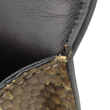 ロエベ LOEWE バルセロナ スモール ベージュ×ブラック パイソン レザー 2WAYバッグ ゴールド金具 黒 ショルダー クラッチ