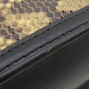 ロエベ LOEWE バルセロナ スモール ベージュ×ブラック パイソン レザー 2WAYバッグ ゴールド金具 黒 ショルダー クラッチ