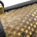 ロエベ LOEWE バルセロナ スモール ベージュ×ブラック パイソン レザー 2WAYバッグ ゴールド金具 黒 ショルダー クラッチ