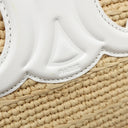 セリーヌ CELINE ティーン サプル クラシック パニエ 115802FF7 ベージュ×ホワイト ラフィア レザー 2WAYバッグ ゴールド金具 カゴバッグ バスケット ストローバッグ