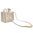 クロエ Chloe リネン製 Woody ミニトートバッグ CHC22AP237I266J5 セメントピンク リネン リネンキャンバス シャイニーカーフスキン 2WAYバッグ ハンドバッグ ショルダー