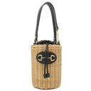 グッチ GUCCI ホースビット 1955 バケットバッグ 649852 ベージュ×ブラック レザー ウイッカー ハンドバッグ ゴールド金具 カゴバッグ