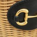 グッチ GUCCI ホースビット 1955 バケットバッグ 649852 ベージュ×ブラック レザー ウイッカー ハンドバッグ ゴールド金具 カゴバッグ