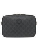 グッチ GUCCI インターロッキングG 703468 ブラック GGスプリームキャンバス レザー 2WAYバッグ シルバー金具 黒 ショルダー クラッチ