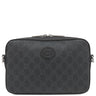 グッチ GUCCI インターロッキングG 703468 ブラック GGスプリームキャンバス レザー 2WAYバッグ シルバー金具 黒 ショルダー クラッチ