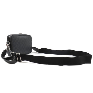 グッチ GUCCI インターロッキングG 703468 ブラック GGスプリームキャンバス レザー 2WAYバッグ シルバー金具 黒 ショルダー クラッチ