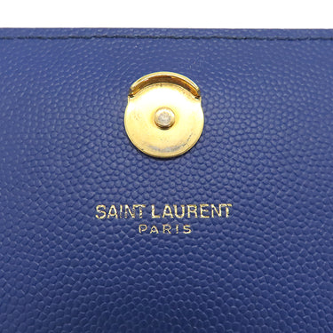 サンローラン SAINT LAURENT ケイト ミディアム 364021 ブルー レザー ショルダーバッグ ゴールド金具 Kate 青 YSL チェーンショルダー