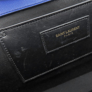 サンローラン SAINT LAURENT ケイト ミディアム 364021 ブルー レザー ショルダーバッグ ゴールド金具 Kate 青 YSL チェーンショルダー