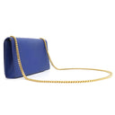 サンローラン SAINT LAURENT ケイト ミディアム 364021 ブルー レザー ショルダーバッグ ゴールド金具 Kate 青 YSL チェーンショルダー