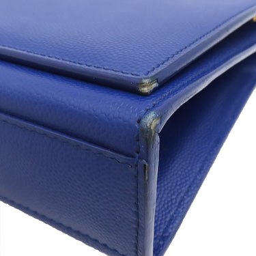 サンローラン SAINT LAURENT ケイト ミディアム 364021 ブルー レザー ショルダーバッグ ゴールド金具 Kate 青 YSL チェーンショルダー