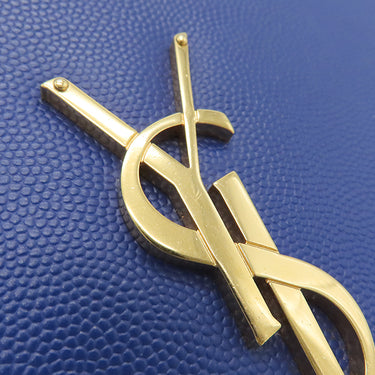サンローラン SAINT LAURENT ケイト ミディアム 364021 ブルー レザー ショルダーバッグ ゴールド金具 Kate 青 YSL チェーンショルダー