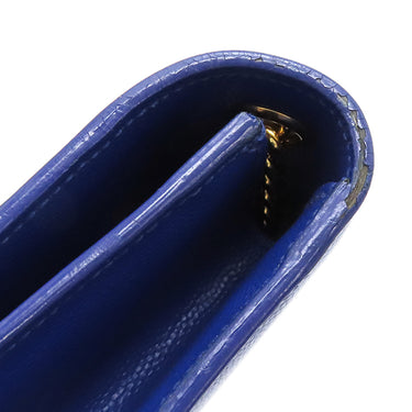 サンローラン SAINT LAURENT ケイト ミディアム 364021 ブルー レザー ショルダーバッグ ゴールド金具 Kate 青 YSL チェーンショルダー