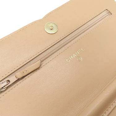 シャネル CHANEL CCフィリグリー AP0250 ベージュ×ブラック キャビアスキン チェーンウォレット ゴールド金具 チェーンショルダー