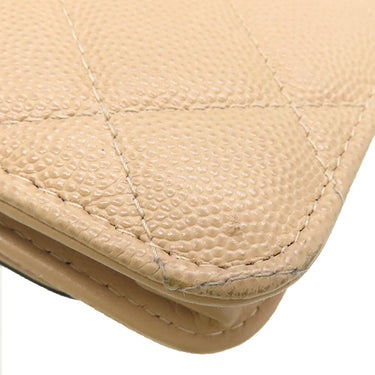 シャネル CHANEL CCフィリグリー AP0250 ベージュ×ブラック キャビアスキン チェーンウォレット ゴールド金具 チェーンショルダー