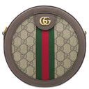 グッチ GUCCI オフィディア ミニ ラウンド 550618 ベージュ×エボニー GGスプリームキャンバス ショルダーバッグ ゴールド金具 チェーンショルダー