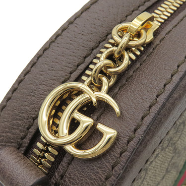 グッチ GUCCI オフィディア ミニ ラウンド 550618 ベージュ×エボニー GGスプリームキャンバス ショルダーバッグ ゴールド金具 チェーンショルダー