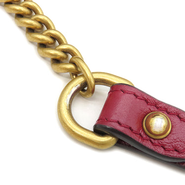 グッチ GUCCI GGマーモント チェーンショルダー 550155 レッド レザー ショルダーバッグ ヴィンテージ金具 赤
