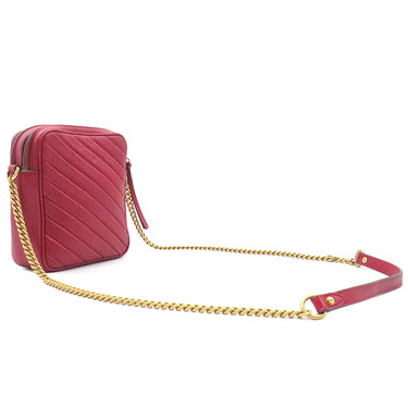 グッチ GUCCI GGマーモント チェーンショルダー 550155 レッド レザー ショルダーバッグ ヴィンテージ金具 赤