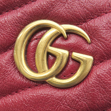グッチ GUCCI GGマーモント チェーンショルダー 550155 レッド レザー ショルダーバッグ ヴィンテージ金具 赤